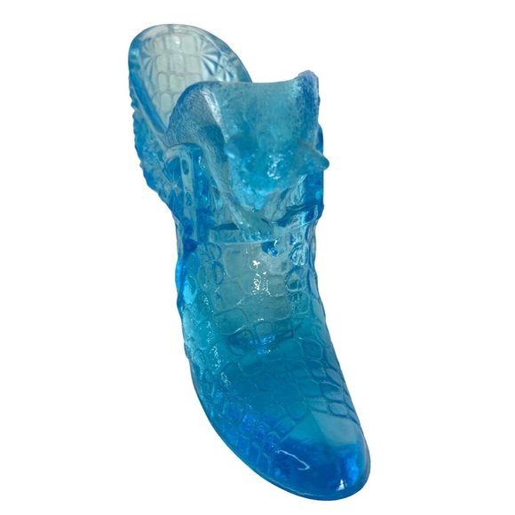 Fenton Cat Shoe Slipper Daisy and Button Aqua Blue Turquoise Vintage 1970's 5.5" - Picture 3 of 8